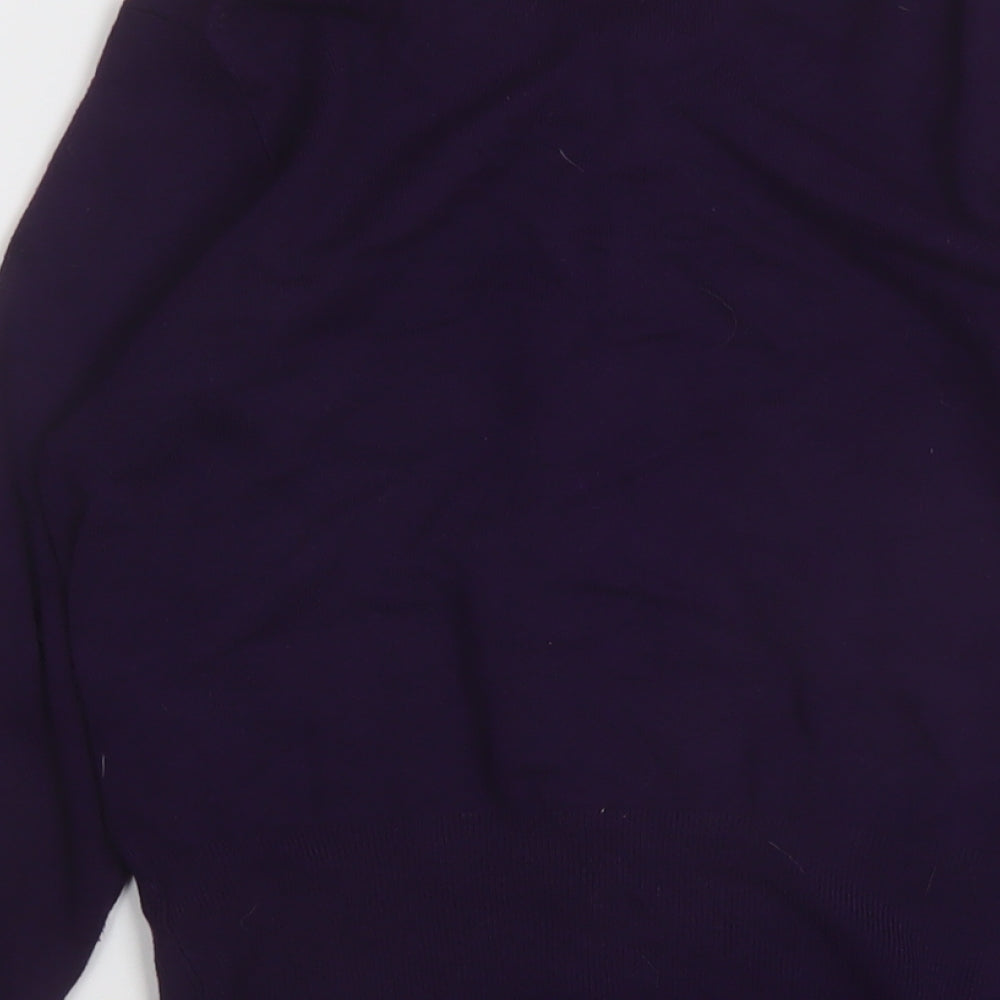 Marks and Spencer Womens Purple Crew Neck Viscose Cardigan Jumper Size 8