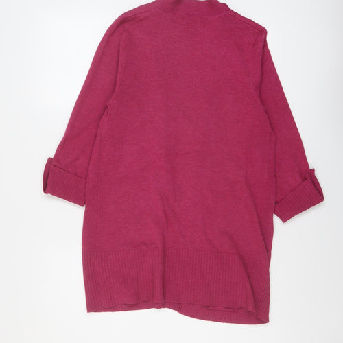M&Co Womens Purple V-Neck Viscose Cardigan Jumper Size 12
