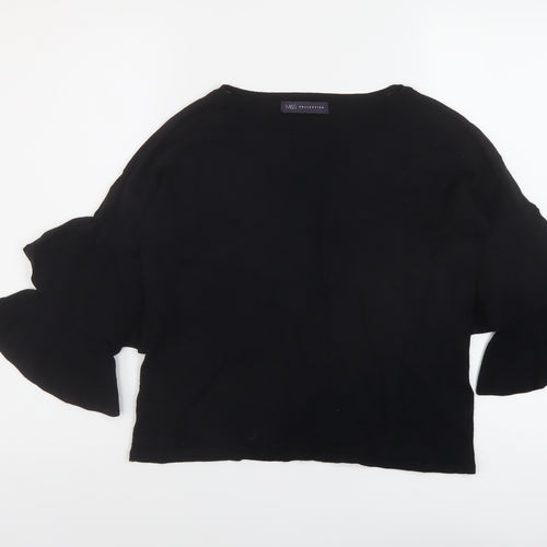 Marks and Spencer Womens Black Boat Neck Viscose Pullover Jumper Size 10