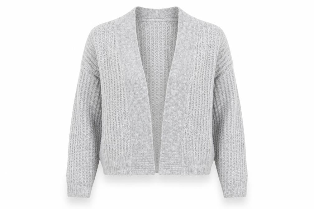 NEXT Womens Grey V-Neck Acrylic Cardigan Jumper Size XS