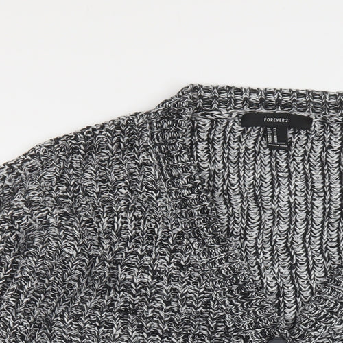 FOREVER 21 Womens Black V-Neck Acrylic Cardigan Jumper Size M