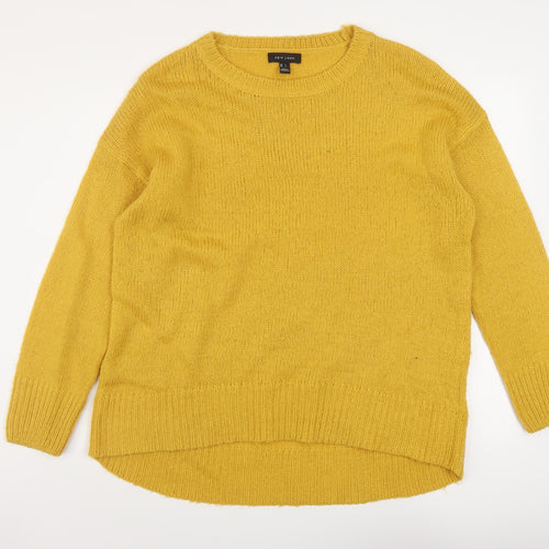 New Look Womens Yellow Round Neck Acrylic Pullover Jumper Size L
