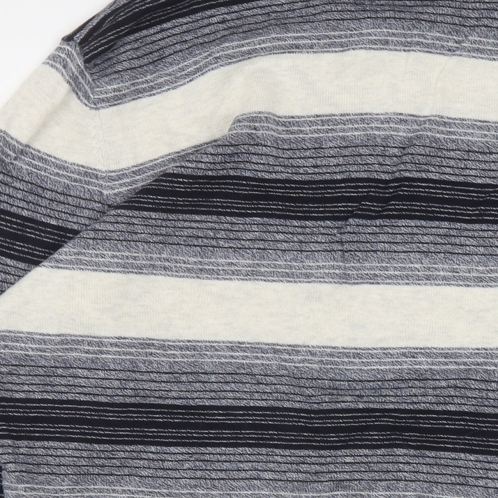 NEXT Mens Multicoloured Crew Neck Striped Cotton Pullover Jumper Size L Long Sleeve