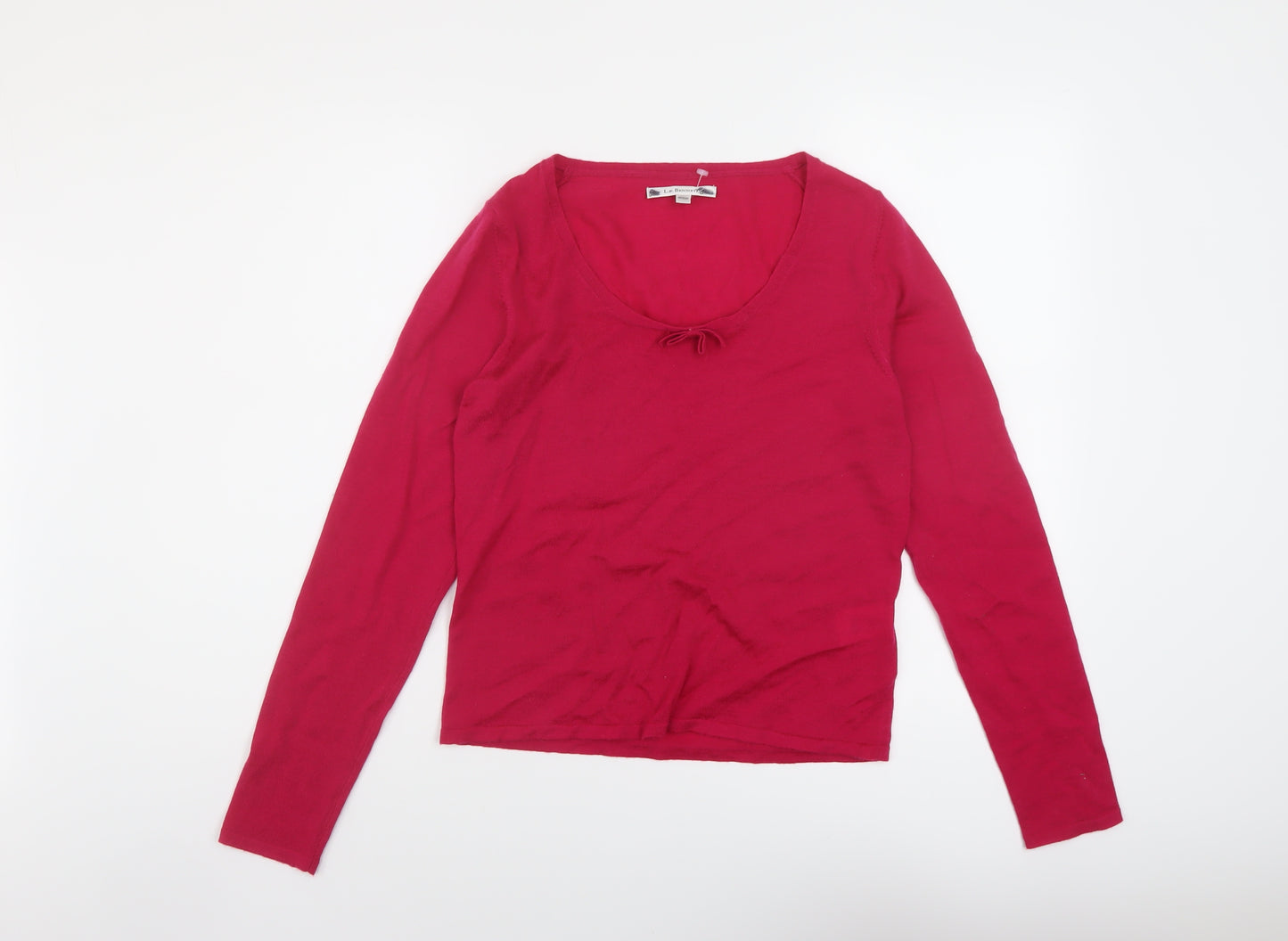 LK. Bennett Womens Pink V-Neck Wool Pullover Jumper Size M