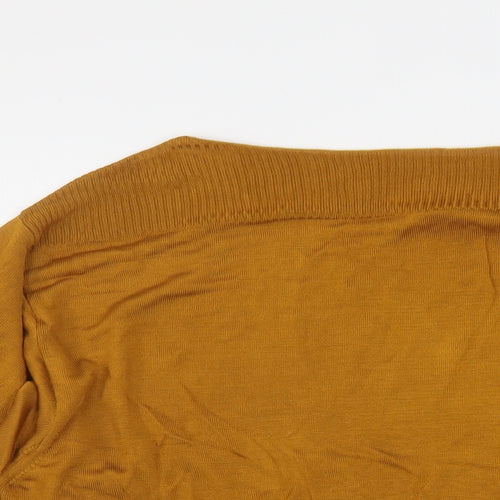 Zara Womens Brown Boat Neck Viscose Pullover Jumper Size L
