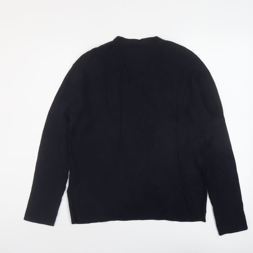 Marks and Spencer Womens Blue V-Neck Viscose Pullover Jumper Size S