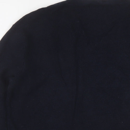 Marks and Spencer Womens Blue V-Neck Viscose Pullover Jumper Size S