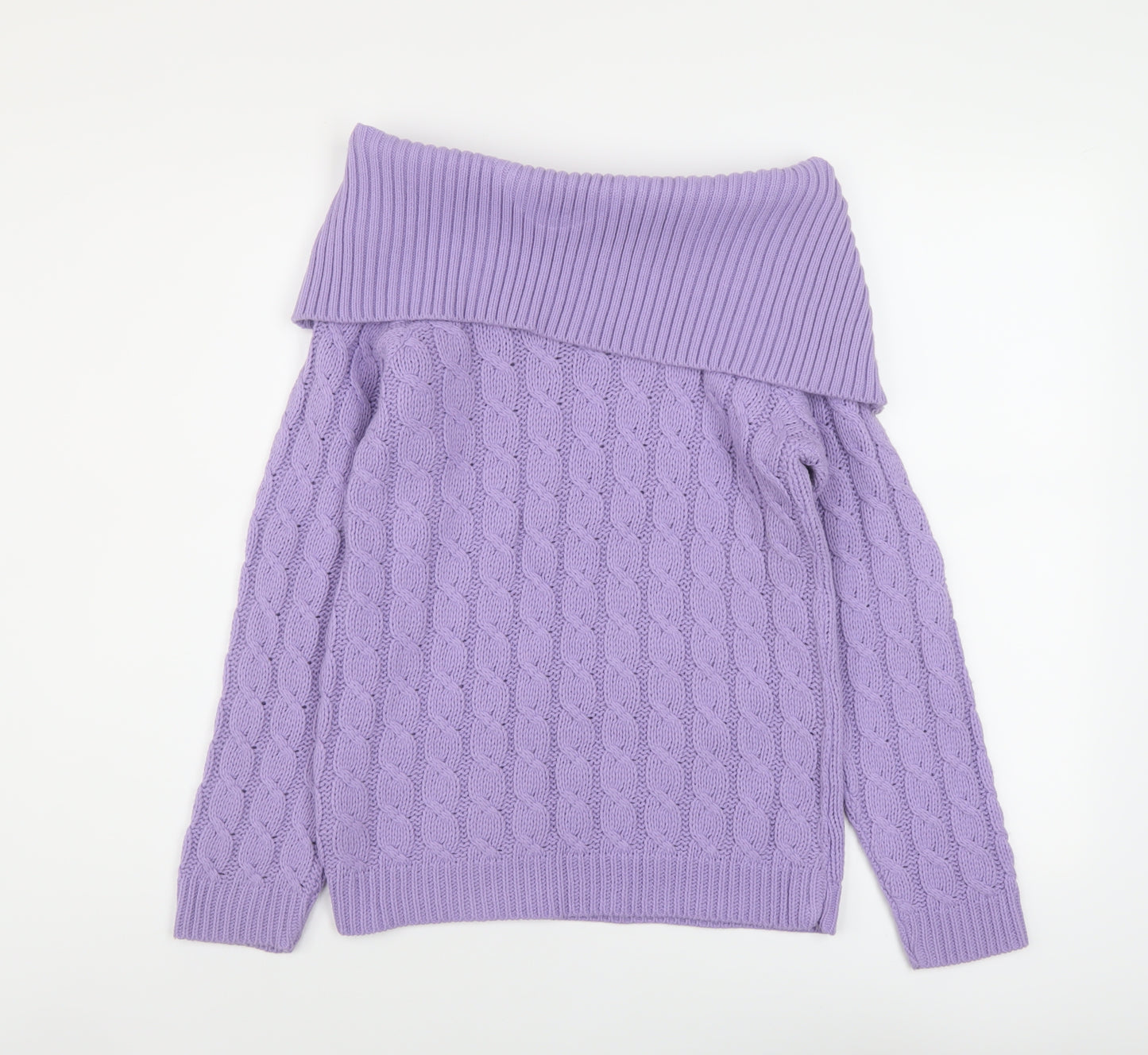 Boohoo Womens Purple Roll Neck Acrylic Pullover Jumper Size S