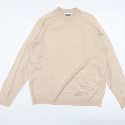 Debenhams Womens Beige Mock Neck Acrylic Pullover Jumper Size 10