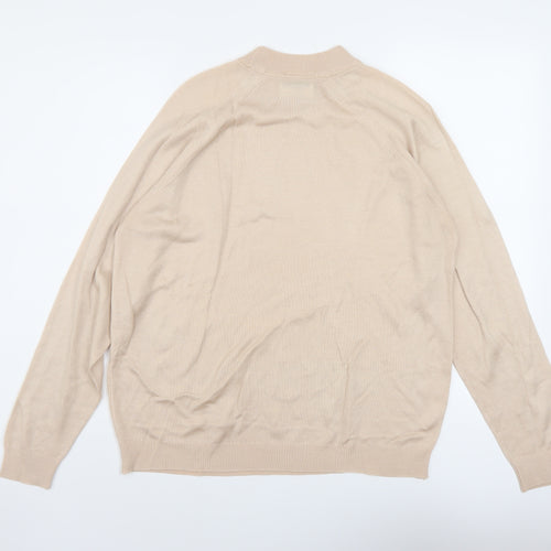 Debenhams Womens Beige Mock Neck Acrylic Pullover Jumper Size 10