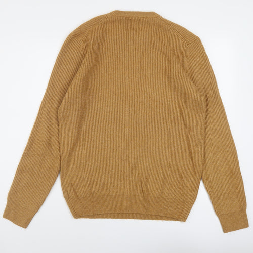 Marks and Spencer Mens Brown Round Neck Polyamide Pullover Jumper Size M Long Sleeve