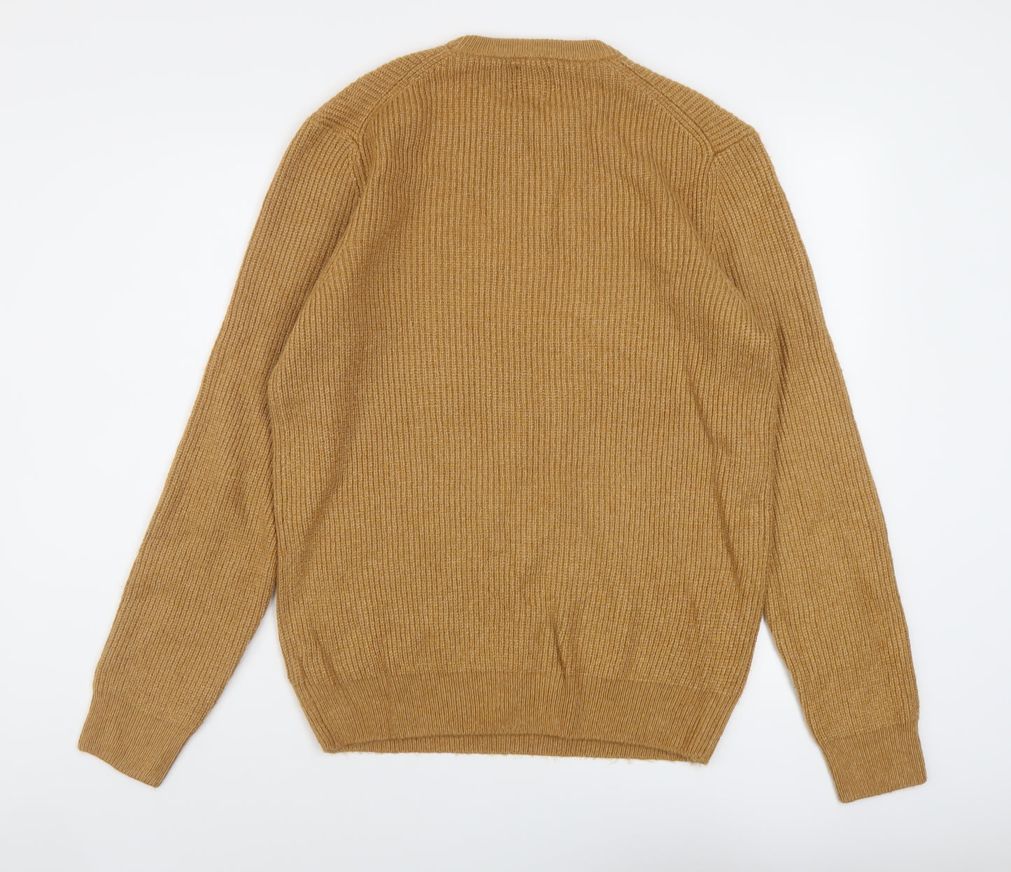 Marks and Spencer Mens Brown Round Neck Polyamide Pullover Jumper Size M Long Sleeve