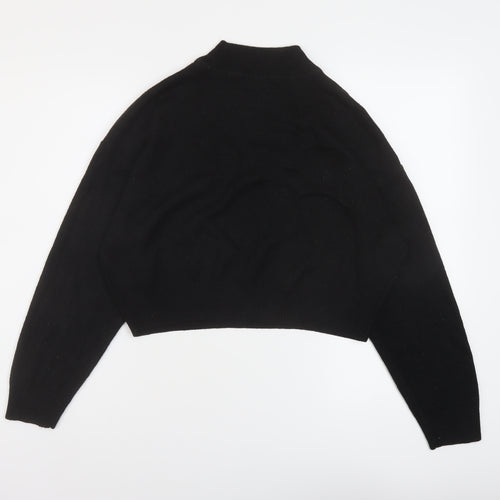 H&M Womens Black Mock Neck Acrylic Pullover Jumper Size S