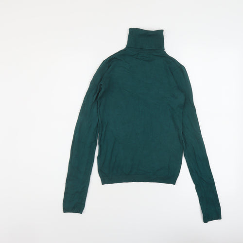 Pull&Bear Womens Green Roll Neck Viscose Pullover Jumper Size S