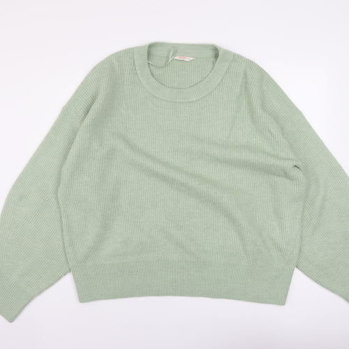 John Lewis Womens Green Scoop Neck Acrylic Pullover Jumper Size XL