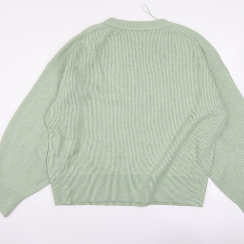 John Lewis Womens Green Scoop Neck Acrylic Pullover Jumper Size XL