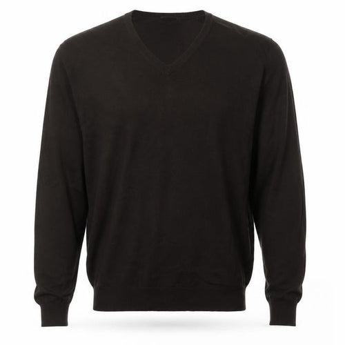 P.A.R.O..H Mens Brown V-Neck Silk Pullover Jumper Size S Long Sleeve