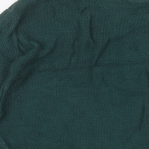 Cream Womens Green Round Neck Viscose Pullover Jumper Size M