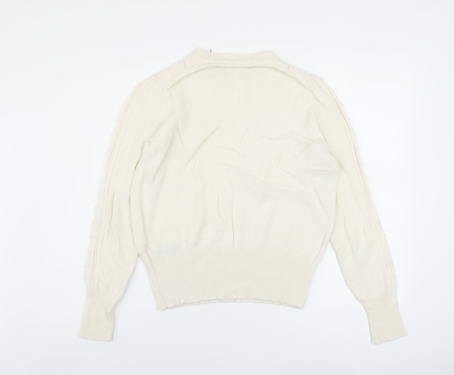 Per Una Womens Ivory Round Neck Acrylic Pullover Jumper Size 12