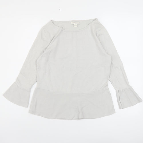 Monsoon Womens Grey Round Neck Viscose Pullover Jumper Size 10