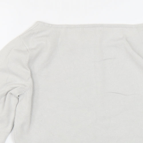 Monsoon Womens Grey Round Neck Viscose Pullover Jumper Size 10