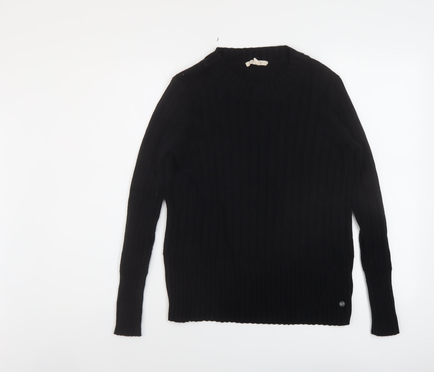 Esprit Womens Black Round Neck Polyamide Pullover Jumper Size M