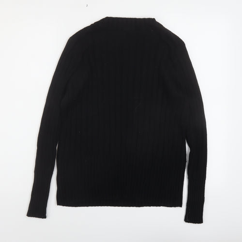 Esprit Womens Black Round Neck Polyamide Pullover Jumper Size M