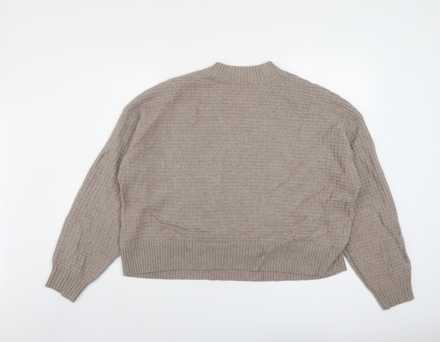 Everlane Womens Beige Mock Neck Cashmere Pullover Jumper Size L