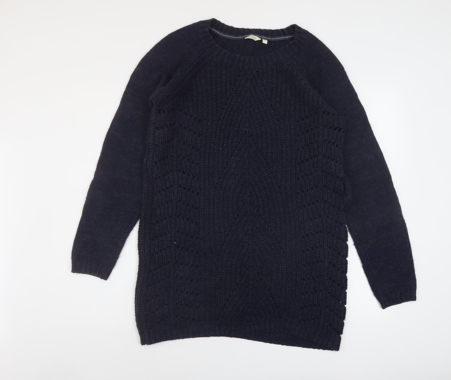 Fat Face Womens Blue Round Neck Acrylic Pullover Jumper Size 12