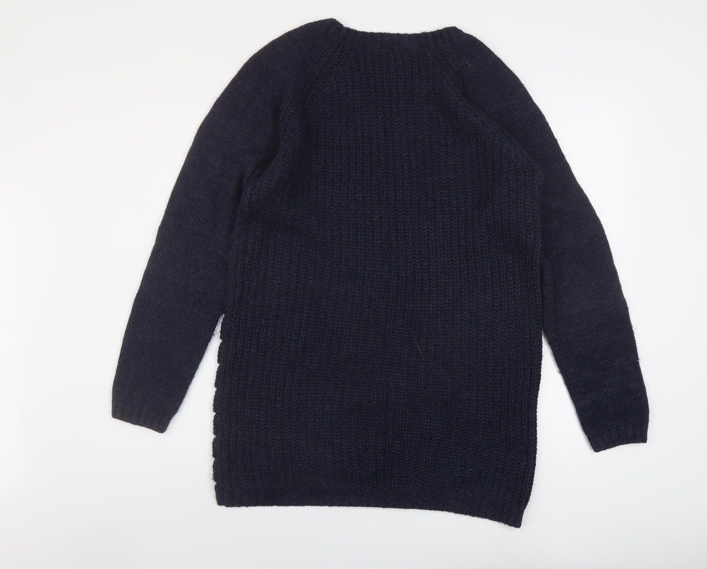 Fat Face Womens Blue Round Neck Acrylic Pullover Jumper Size 12