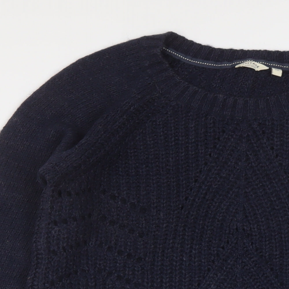 Fat Face Womens Blue Round Neck Acrylic Pullover Jumper Size 12