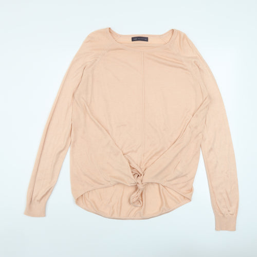 Marks and Spencer Womens Pink Round Neck Viscose Pullover Jumper Size M