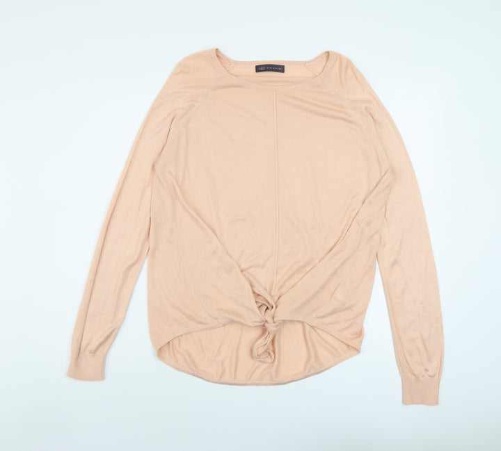 Marks and Spencer Womens Pink Round Neck Viscose Pullover Jumper Size M