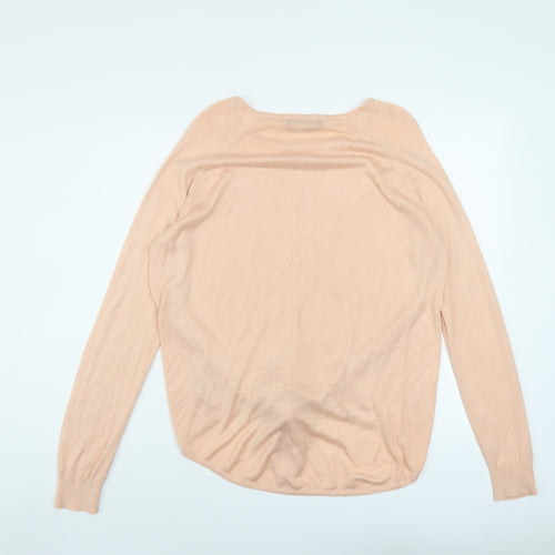 Marks and Spencer Womens Pink Round Neck Viscose Pullover Jumper Size M