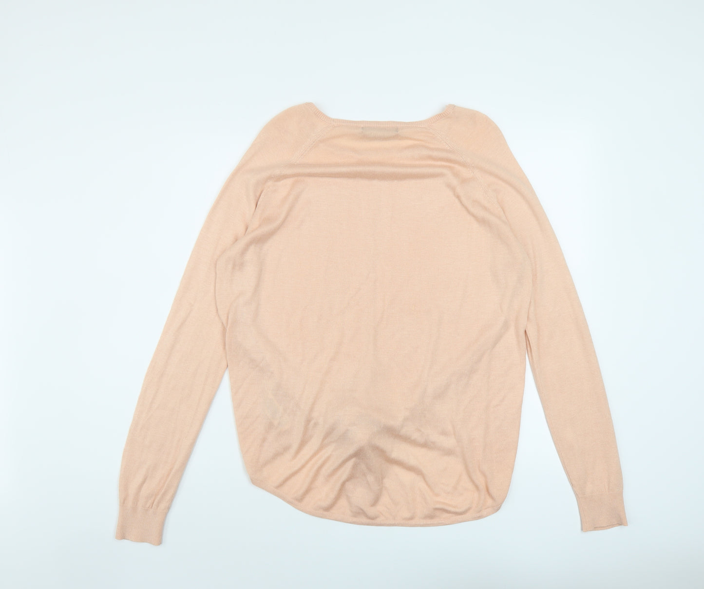 Marks and Spencer Womens Pink Round Neck Viscose Pullover Jumper Size M