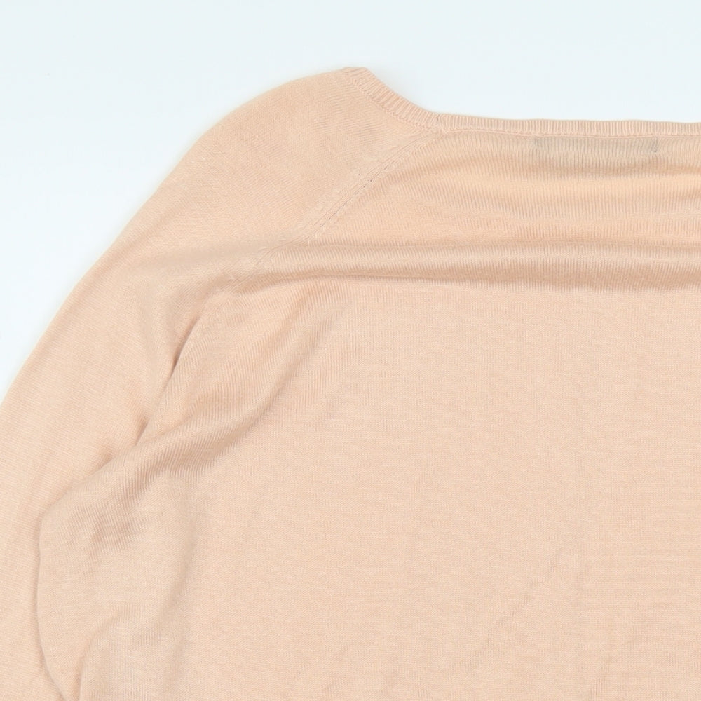 Marks and Spencer Womens Pink Round Neck Viscose Pullover Jumper Size M