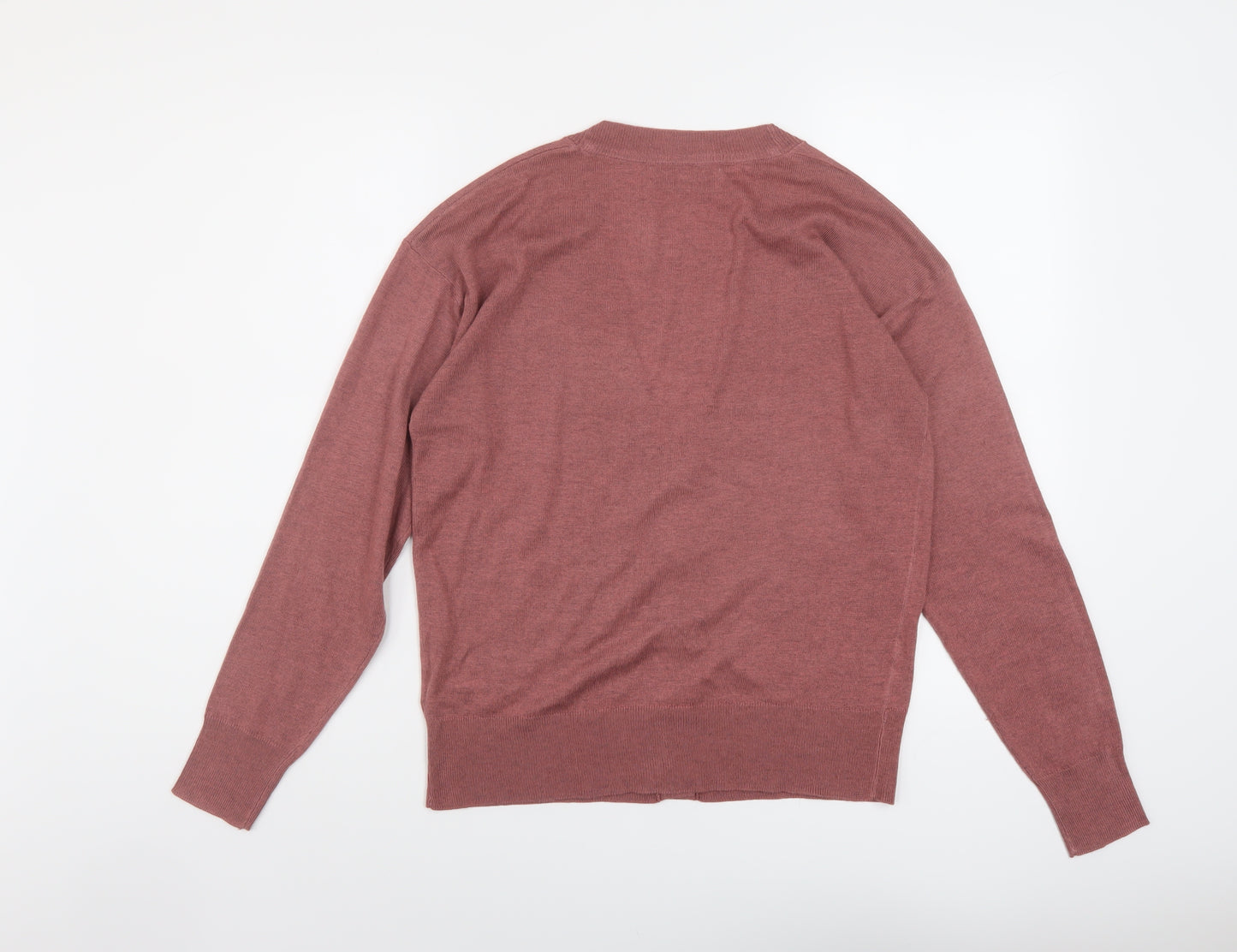 NEXT Womens Pink V-Neck Polyester Cardigan Jumper Size S