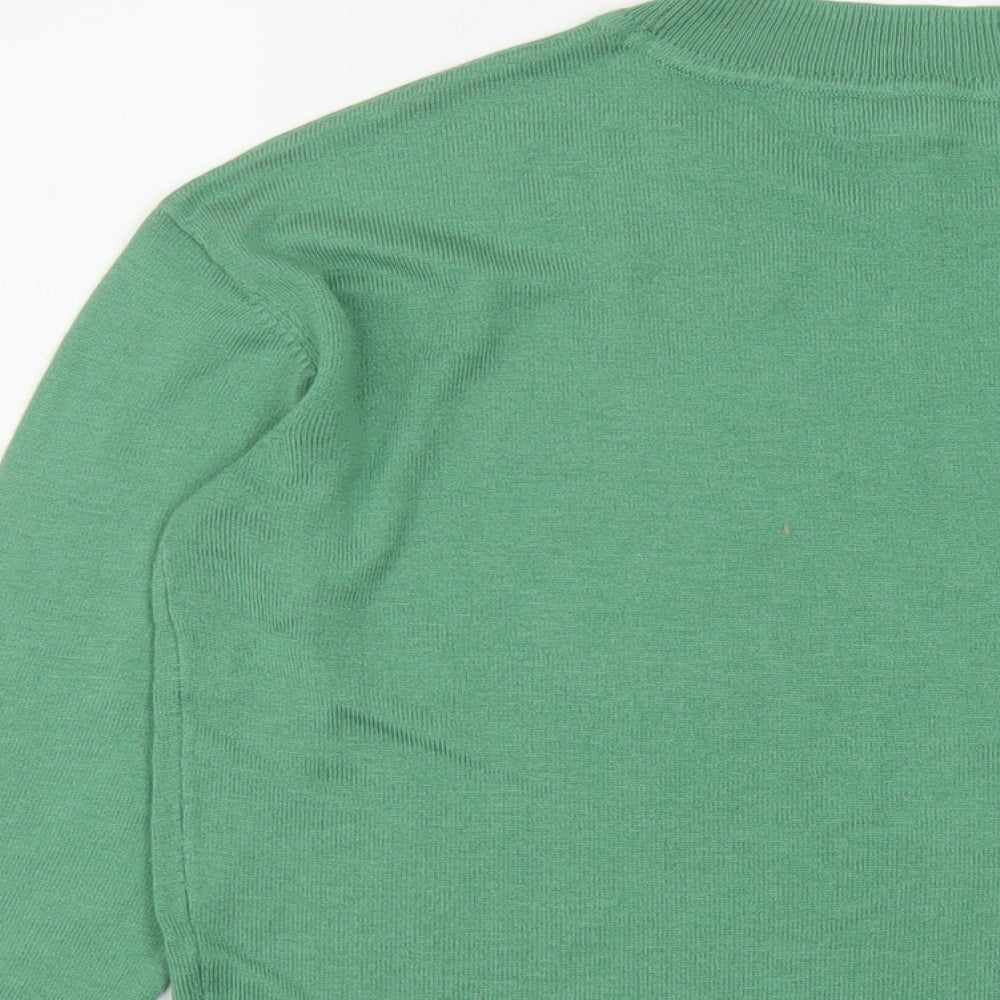 Marks and Spencer Womens Green Mock Neck Acrylic Pullover Jumper Size S