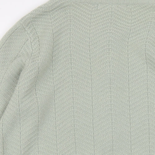 EWM Womens Green Round Neck Acrylic Full Zip Jumper Size 18