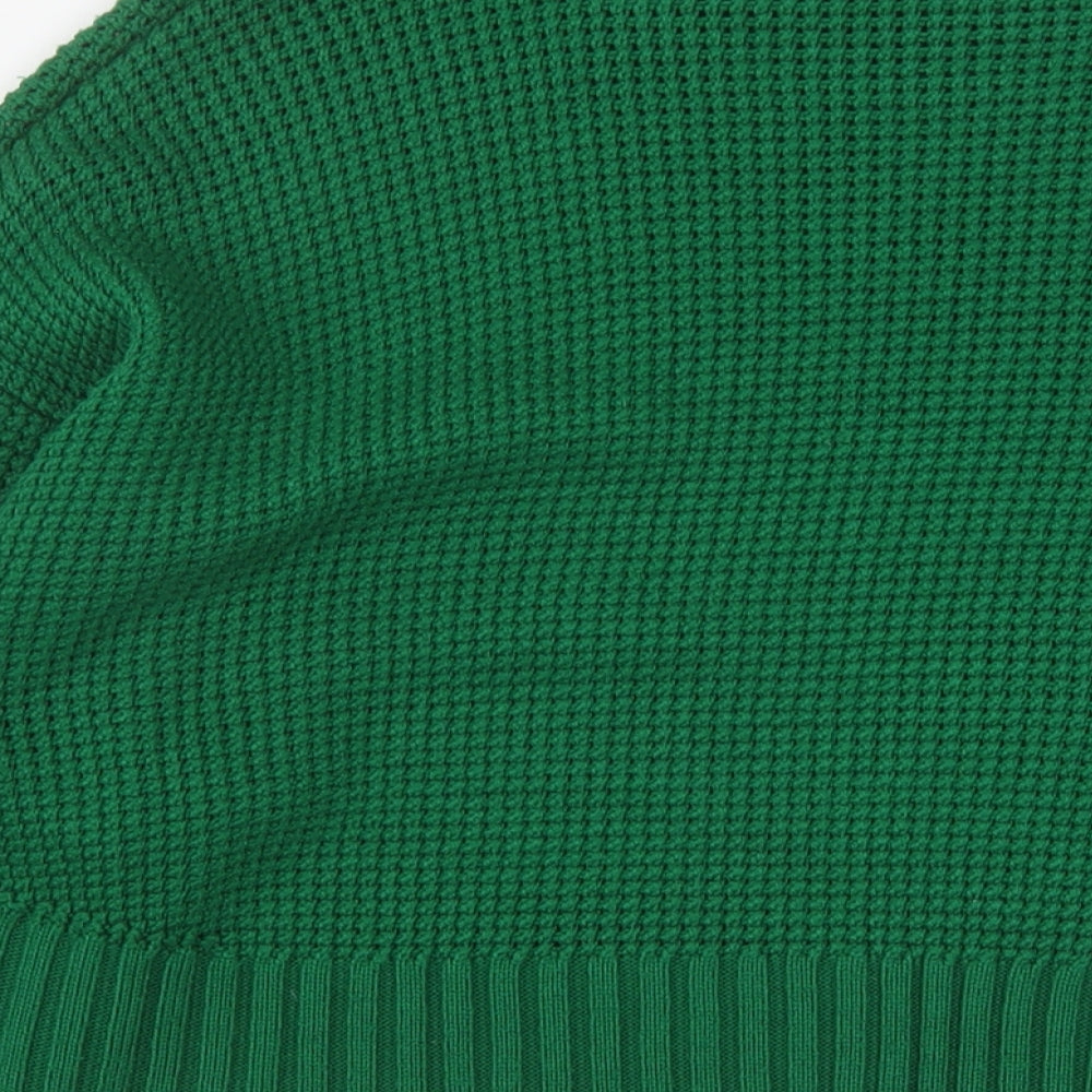 Topshop Womens Green Round Neck Acrylic Pullover Jumper Size 14