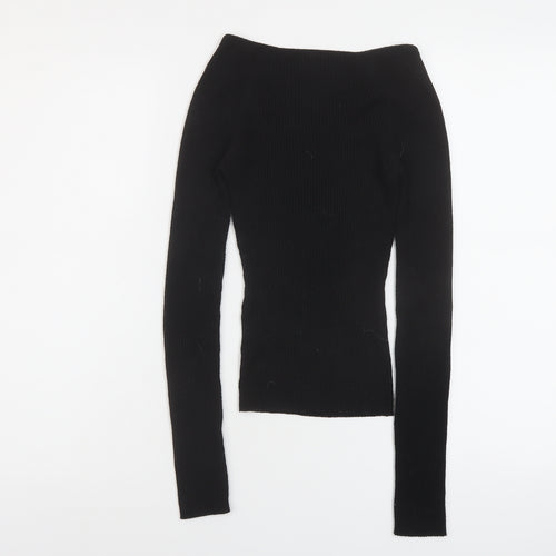 ASOS Womens Black Round Neck Polyester Pullover Jumper Size 10