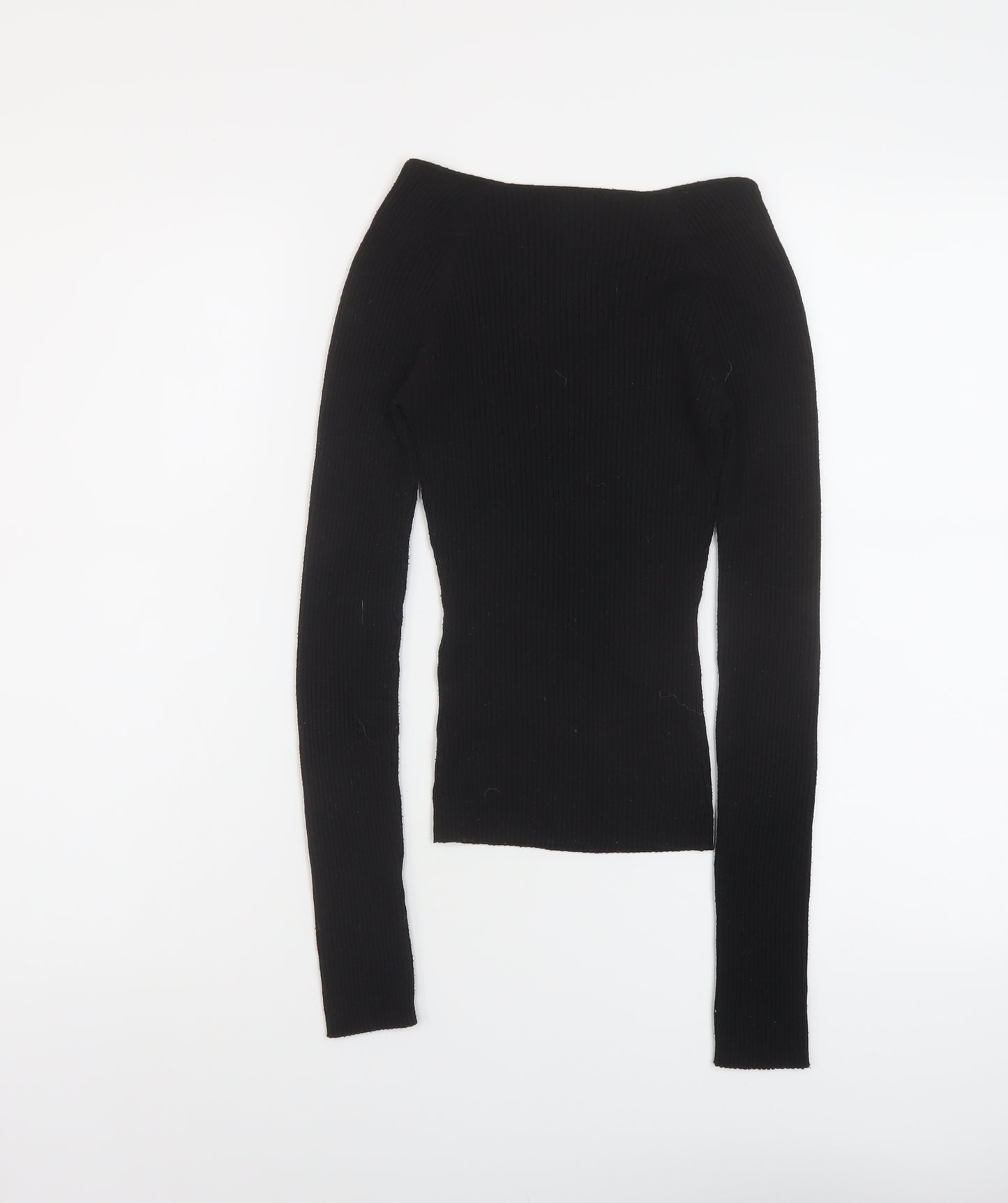ASOS Womens Black Round Neck Polyester Pullover Jumper Size 10