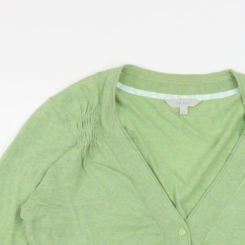 Fat Face Womens Green V-Neck Cotton Cardigan Jumper Size 14