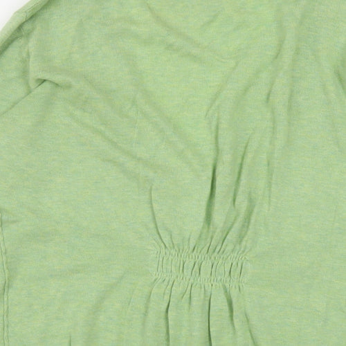 Fat Face Womens Green V-Neck Cotton Cardigan Jumper Size 14