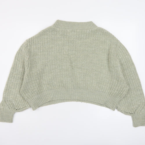 Topshop Womens Green Mock Neck Acrylic Pullover Jumper Size S