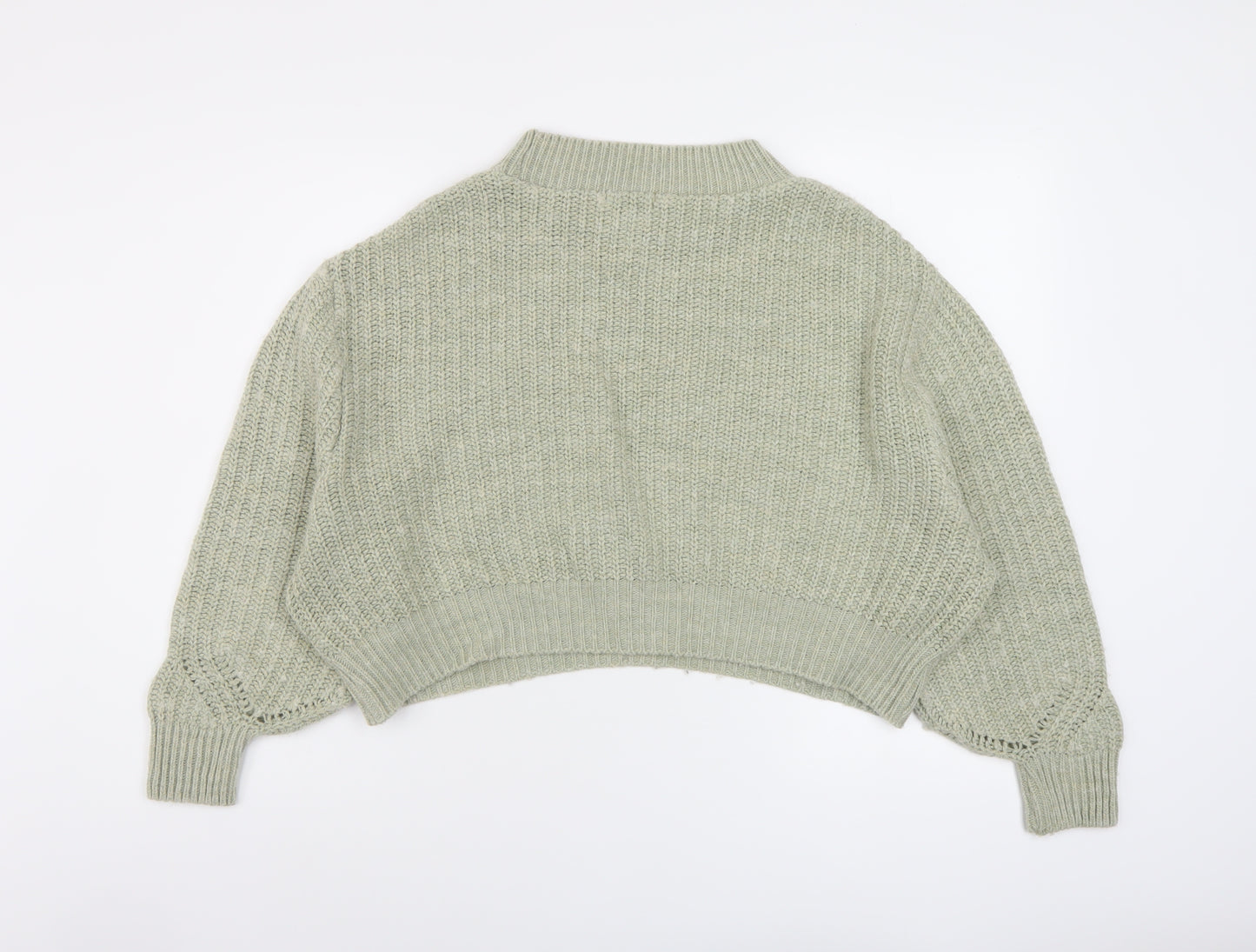 Topshop Womens Green Mock Neck Acrylic Pullover Jumper Size S