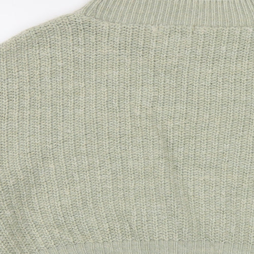 Topshop Womens Green Mock Neck Acrylic Pullover Jumper Size S