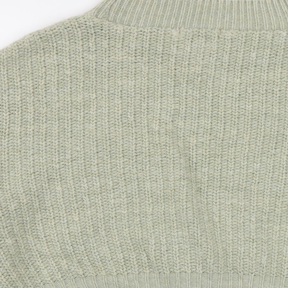 Topshop Womens Green Mock Neck Acrylic Pullover Jumper Size S