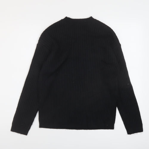 Marks and Spencer Womens Black Crew Neck Polyester Pullover Jumper Size S