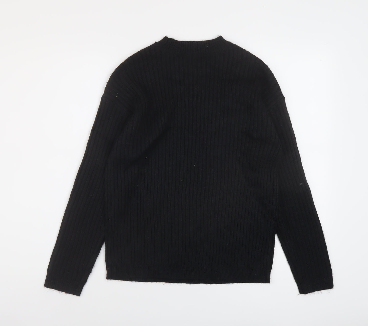 Marks and Spencer Womens Black Crew Neck Polyester Pullover Jumper Size S